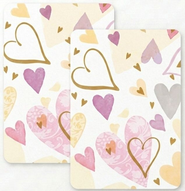SimonElvin - Flat Gift Wrap & Tag Set - Love Heart - 6 Pcs