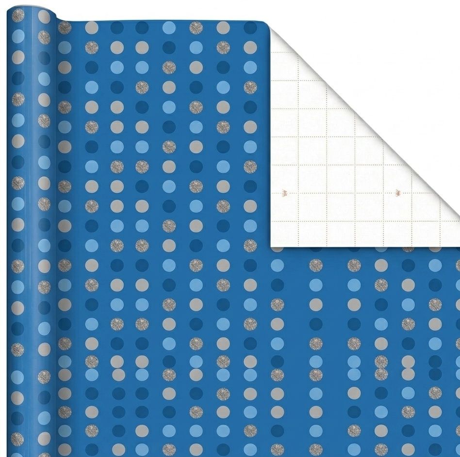 SimonElvin - Flat Gift Wrap With 2 Gift Tags - Polka Dots Design - 6 Pcs