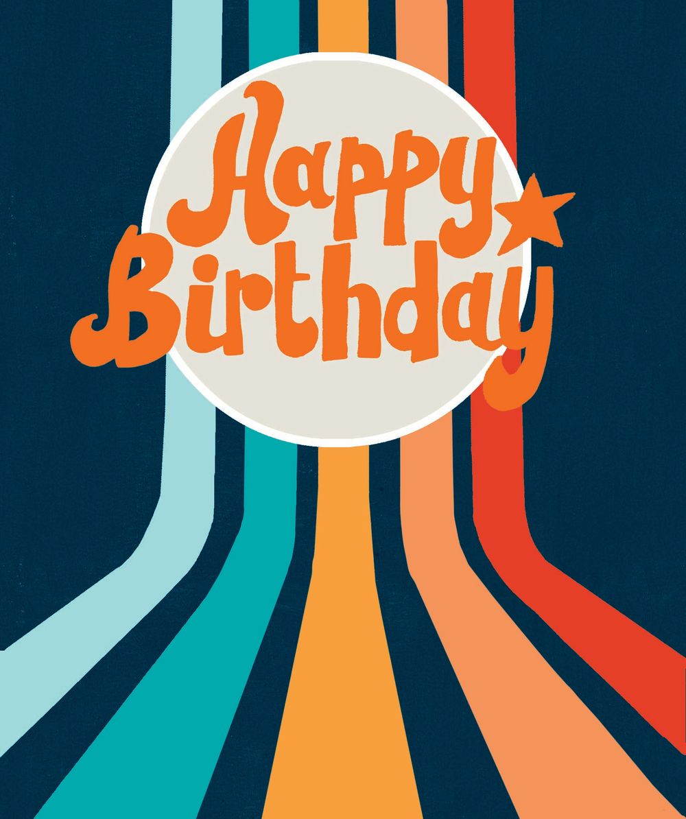 PaperSalad - Blank Card - Stripes Happy Birthday