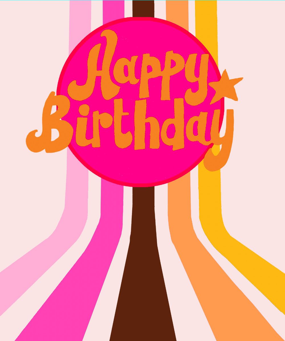 PaperSalad - Blank Card - Happy Birthday Star Retro