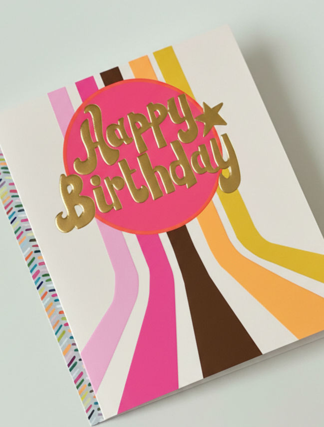 PaperSalad - Blank Card - Happy Birthday Star Retro