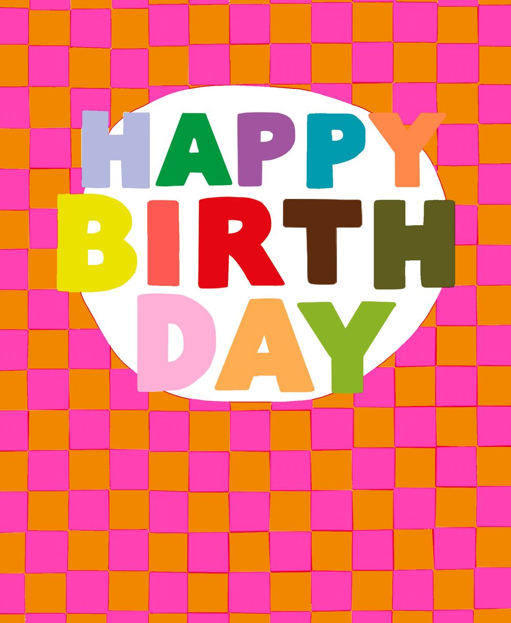 PaperSalad - Blank Card - Happy Birthday Pink Square