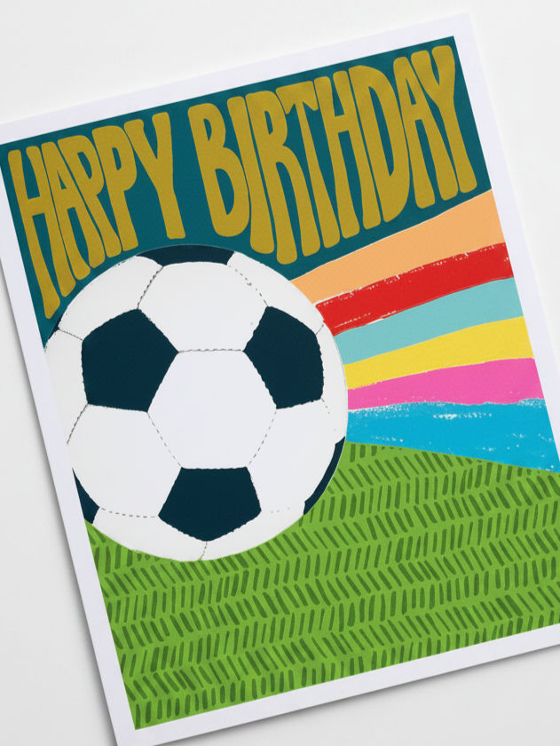 PaperSalad - Happy Birthday Blank Greeting Card - Football Beams