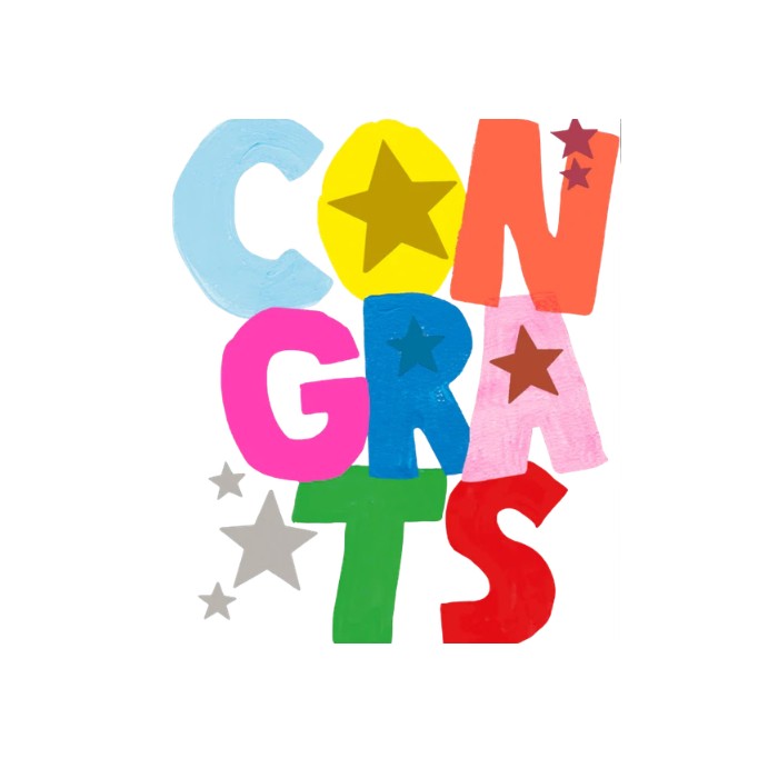 PaperSalad - Congrats Star Blank Greeting Card - Multicolor