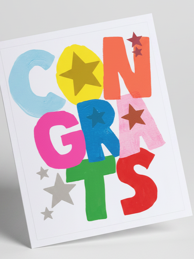 PaperSalad - Congrats Star Blank Greeting Card - Multicolor