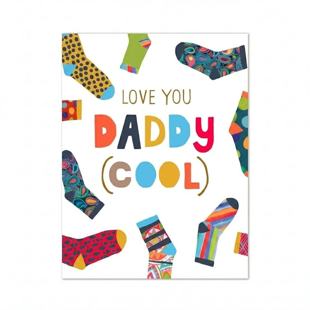 PaperSalad - Love You Daddy Cool Father's Day Blank Greeting Card - Multicolor