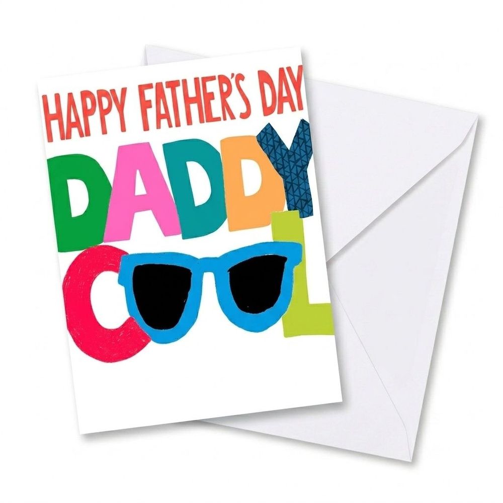 PaperSalad - Happy Father's Day Daddy Cool Blank Greeting Card - Multicolor