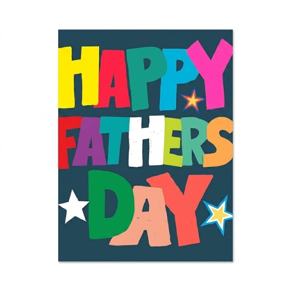 PaperSalad - Happy Father's Day Stars Blank Greeting Card - Multicolor