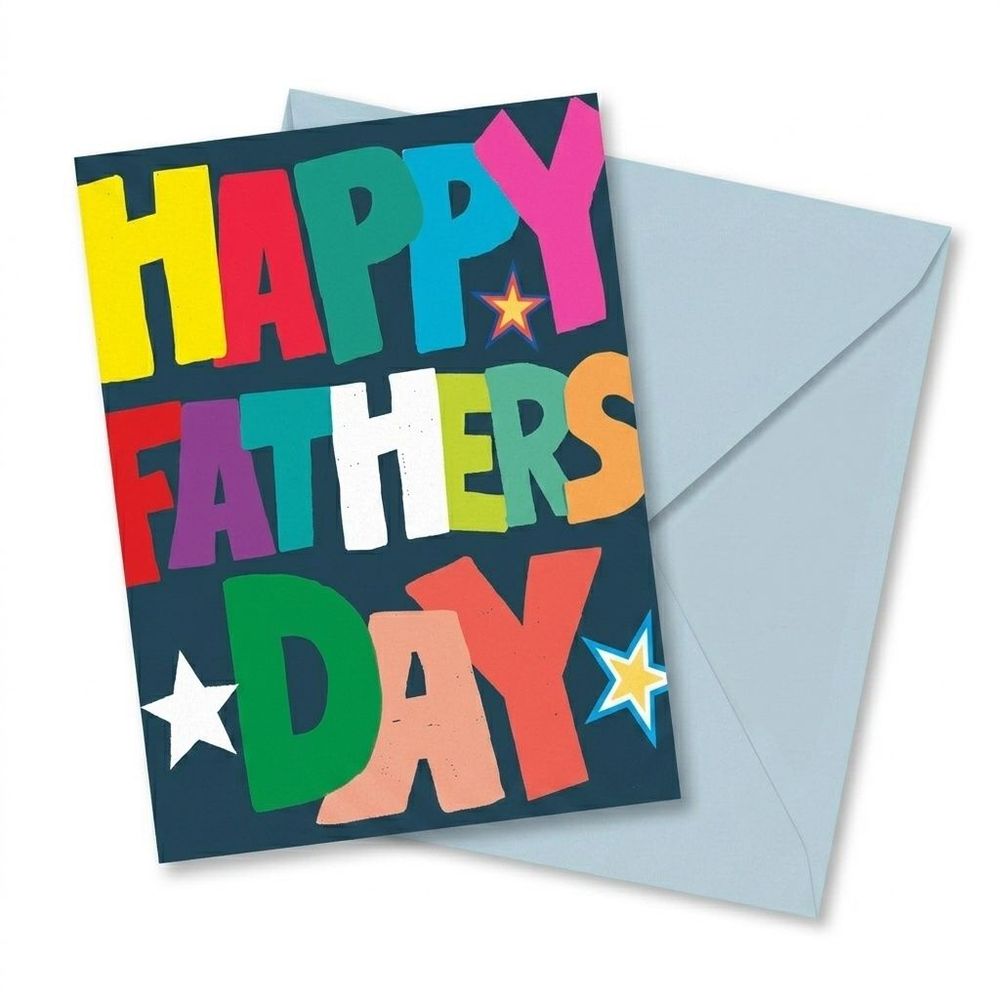 PaperSalad - Happy Father's Day Stars Blank Greeting Card - Multicolor