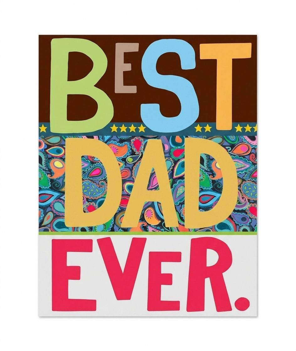PaperSalad - Best Dad Ever Blank Greeting Card - Multicolor
