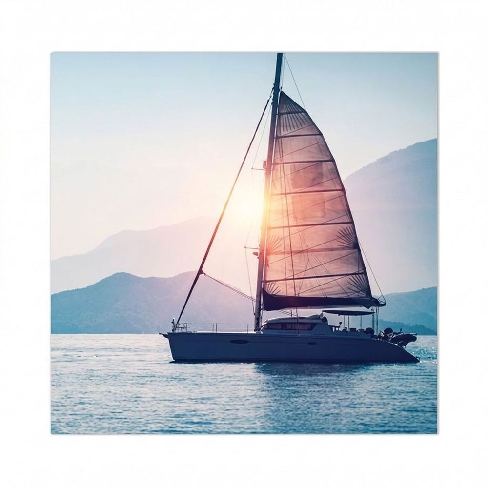 Ling Design - Blank Calm Water Boat Scenic Greeting Card - Multicolor