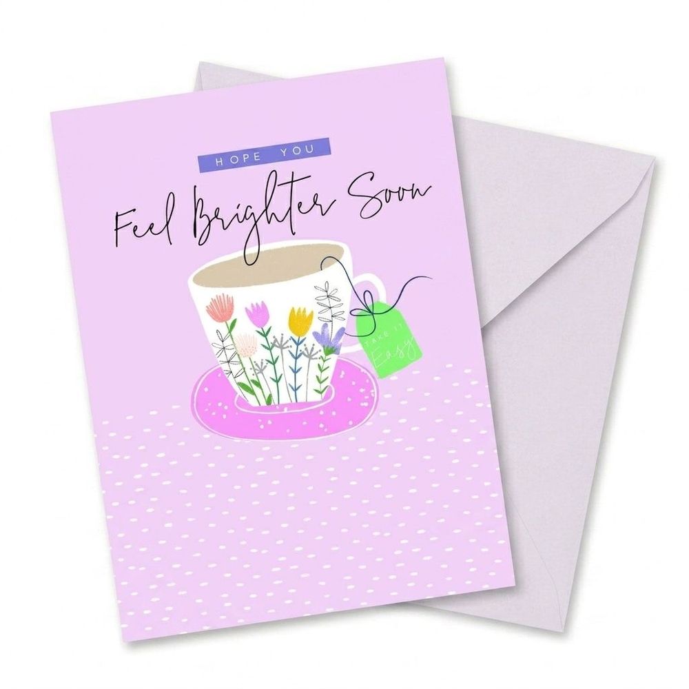 Laura Darrington Design - Get Well Greeting Card - Feel Brighter Soon