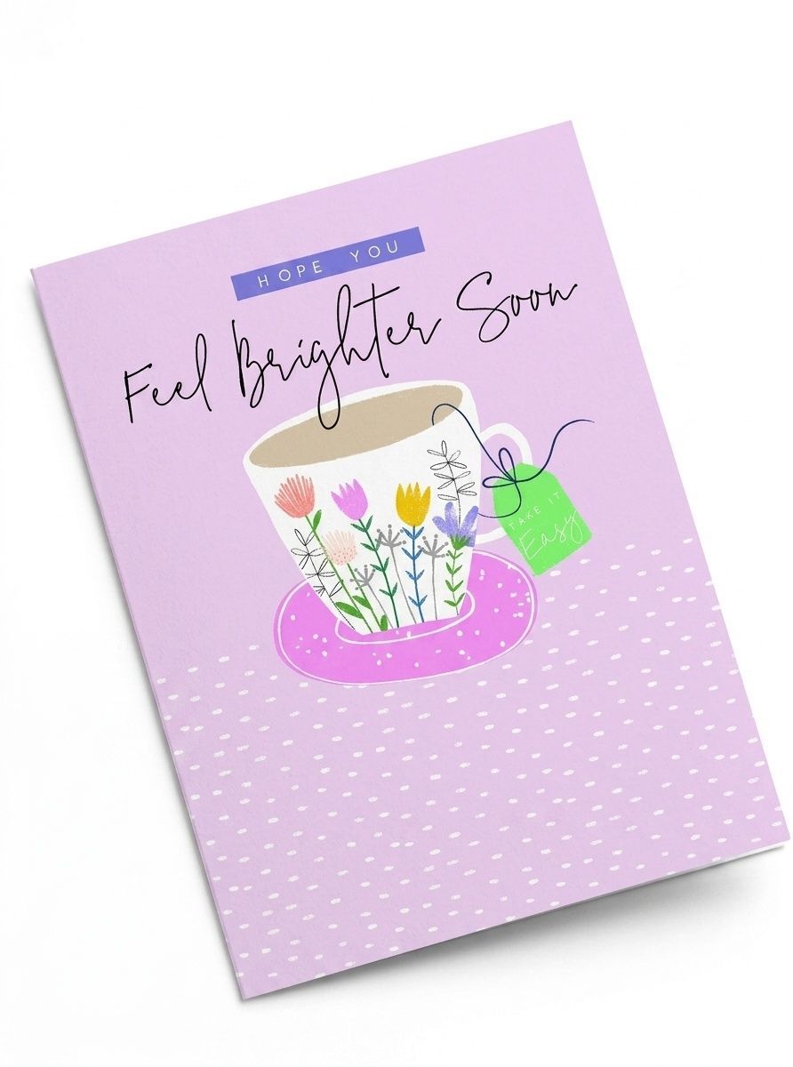 Laura Darrington Design - Get Well Greeting Card - Feel Brighter Soon