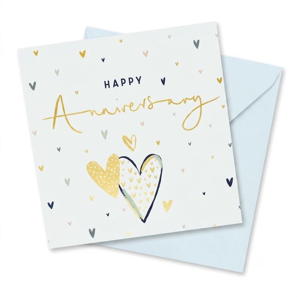Ling Design - Happy Anniversary Hearts Greeting Card - White