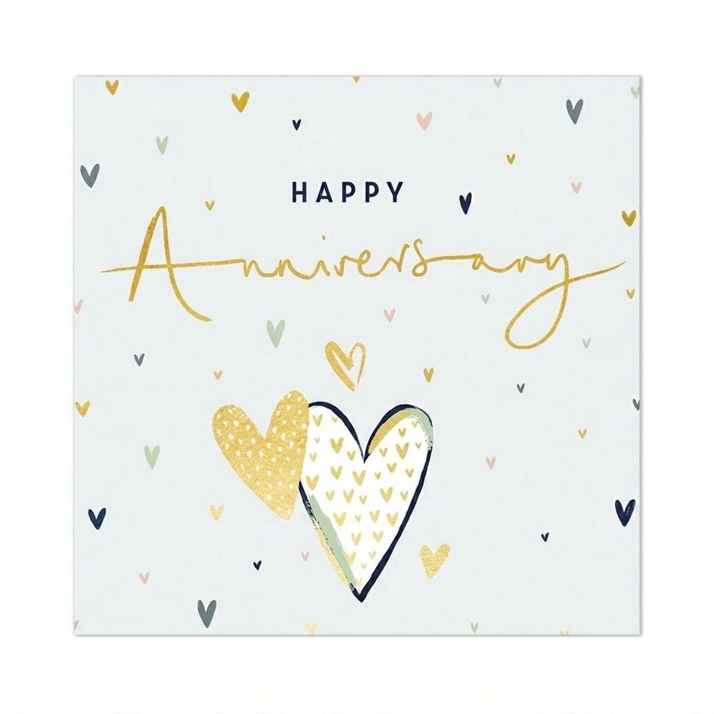 Ling Design - Happy Anniversary Hearts Greeting Card - White