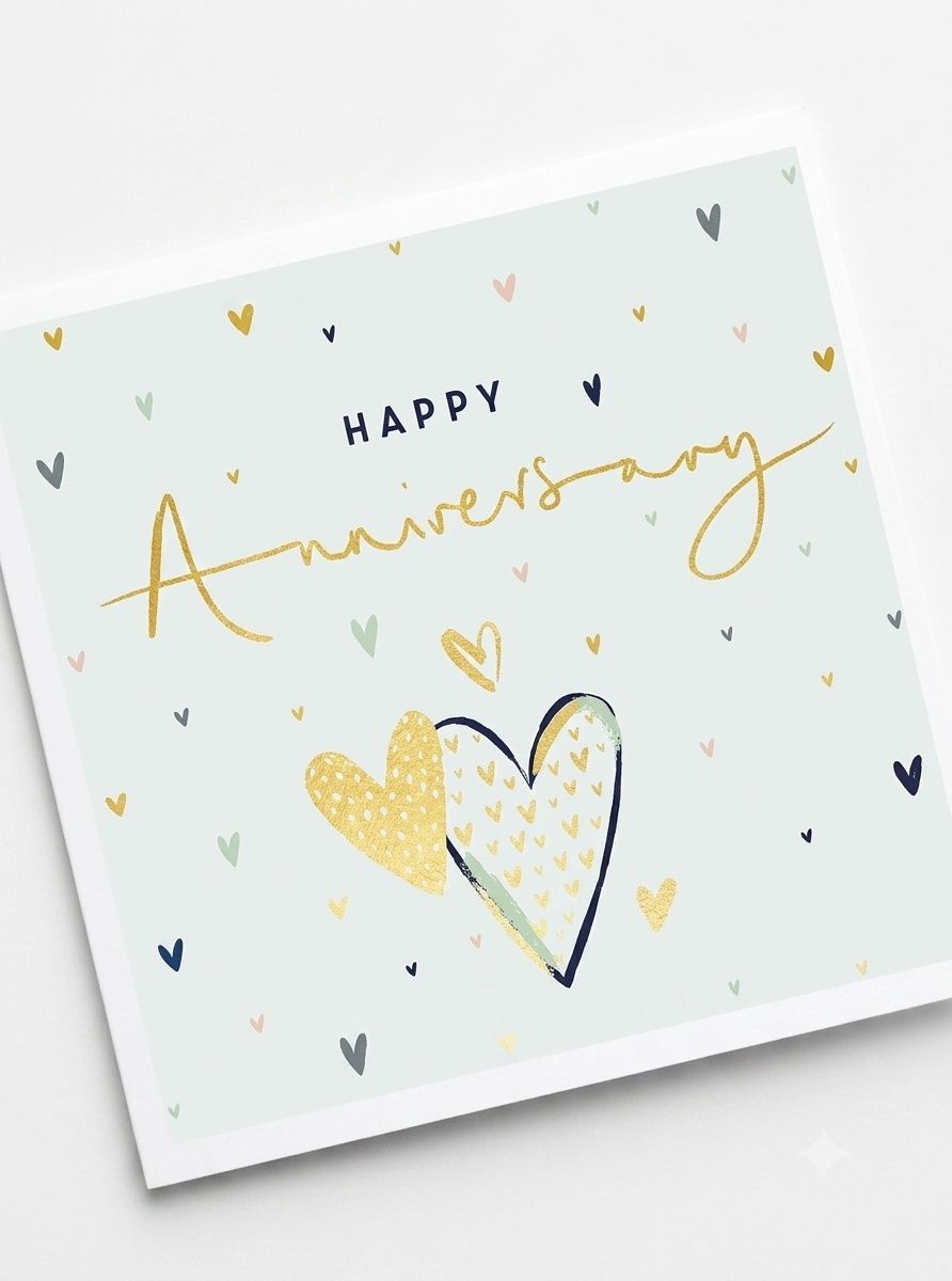 Ling Design - Happy Anniversary Hearts Greeting Card - White