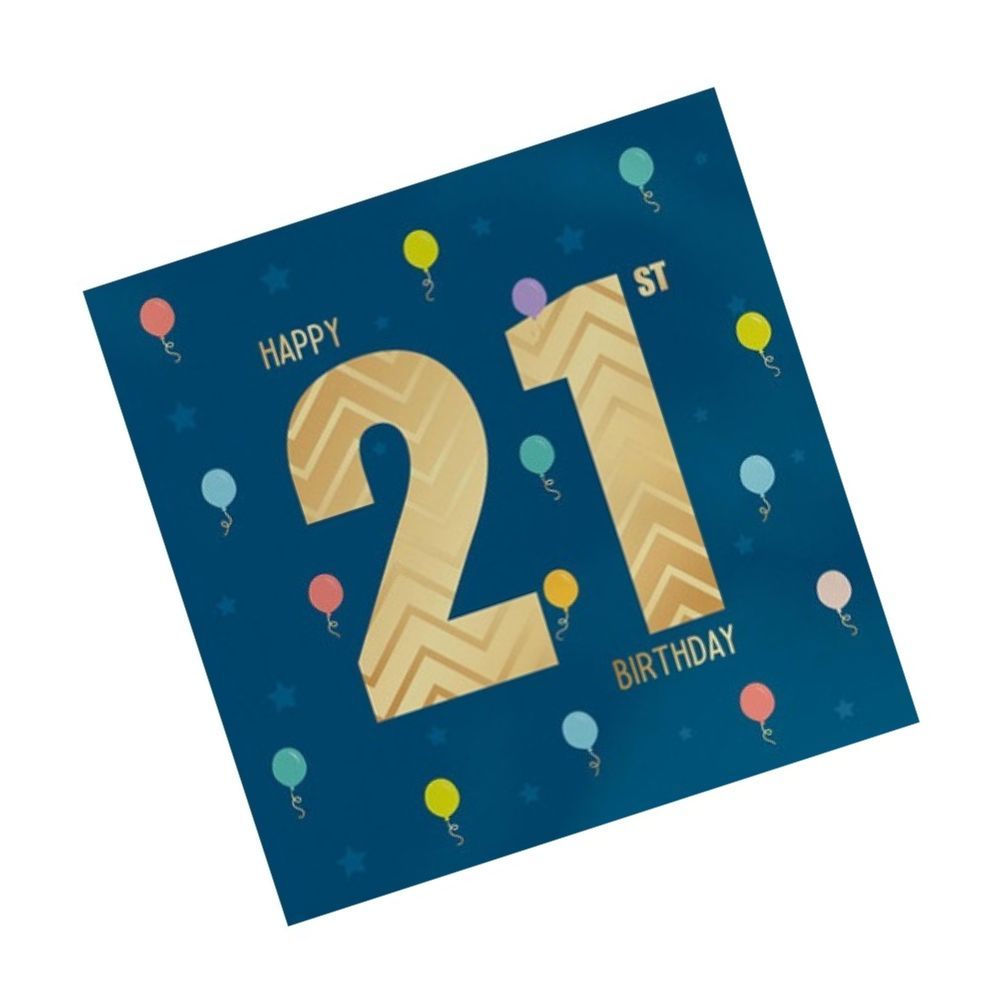 Heyyy - Happy 21st Birthday Tiny Balloons Blank Greeting Card