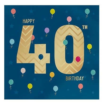 Heyyy - Happy 40th Birthday Tiny Balloons Blank Greeting Card