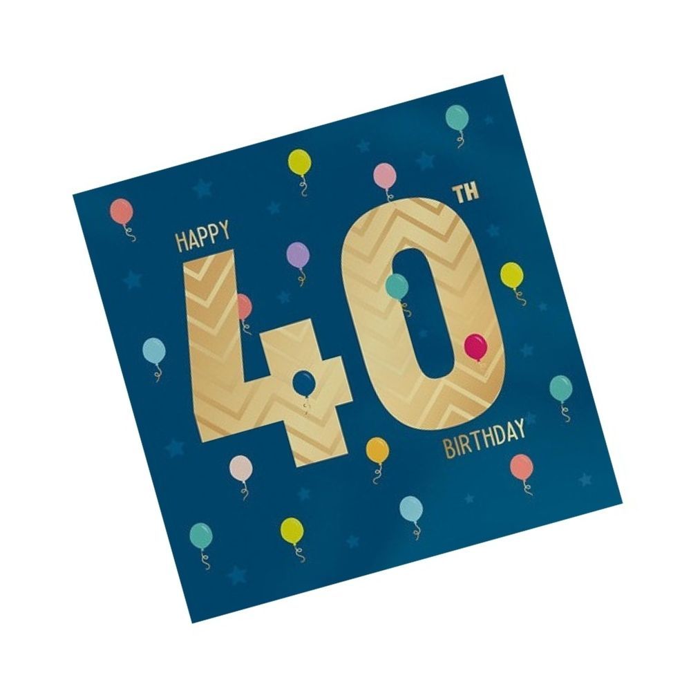 Heyyy - Happy 40th Birthday Tiny Balloons Blank Greeting Card