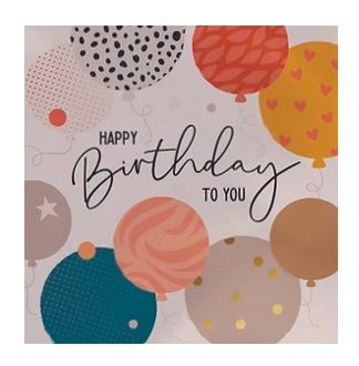 Heyyy - Happy Birthday Balloons Blank Greeting Card