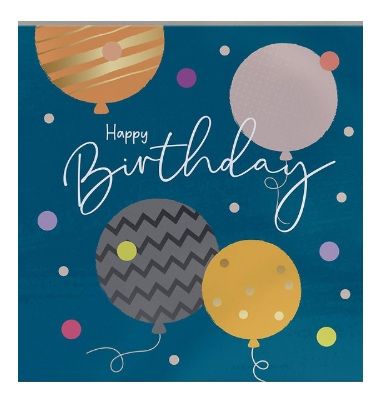 Heyyy - Happy Birthday Confetti Balloons Blank Greeting Card