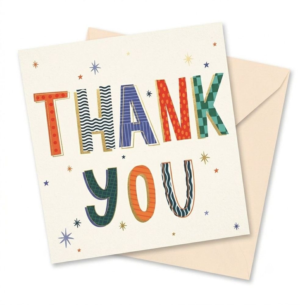 Ling Design - Thank You Stars Greeting Card - Beige