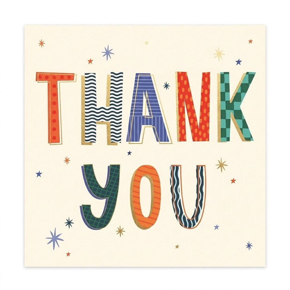 Ling Design - Thank You Stars Greeting Card - Beige