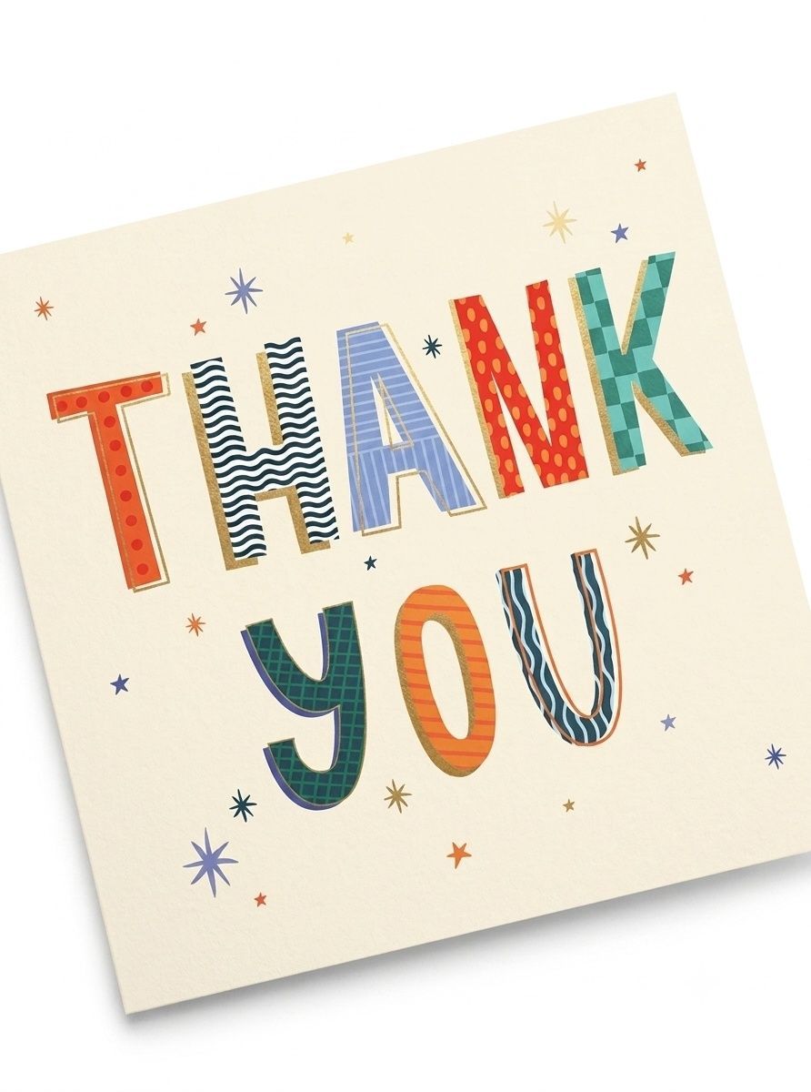 Ling Design - Thank You Stars Greeting Card - Beige