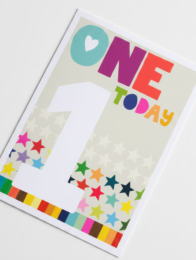 PaperSalad - Happy Birthday Blank Greeting Card - Age 1