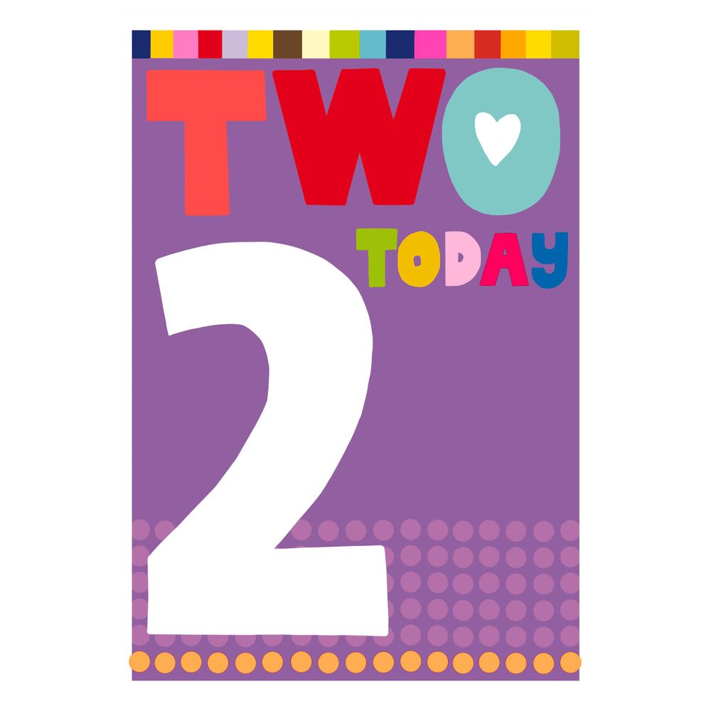 PaperSalad - Happy Birthday Blank Greeting Card - Age 2