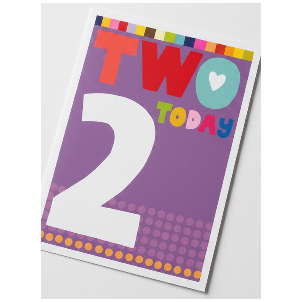 PaperSalad - Happy Birthday Blank Greeting Card - Age 2