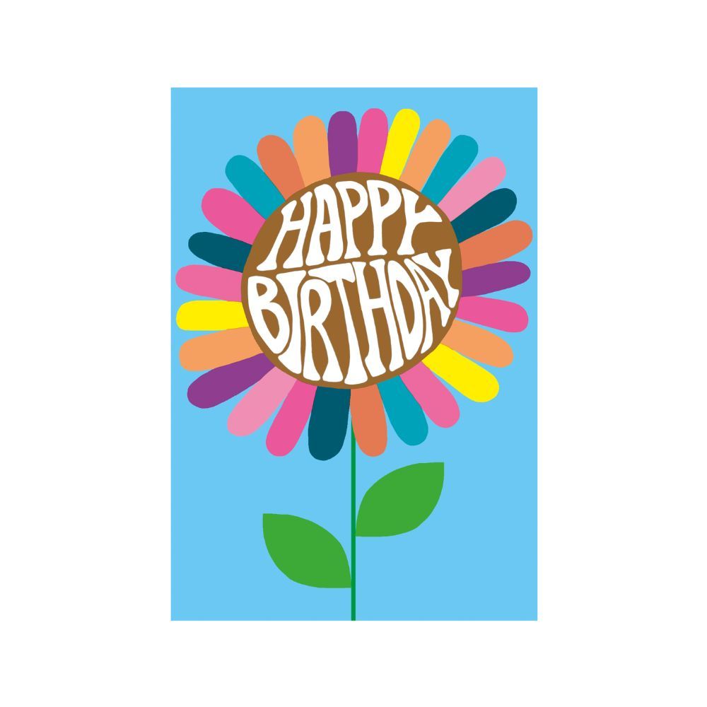 PaperSalad - Big Flower Happy Birthday Blank Greeting Card - Multicolor