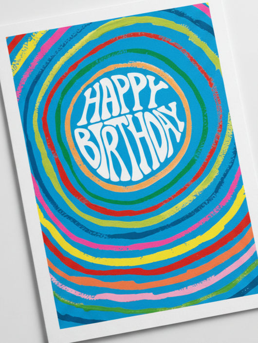 PaperSalad - Happy Birthday Blank Greeting Card - Psychedelic Circles