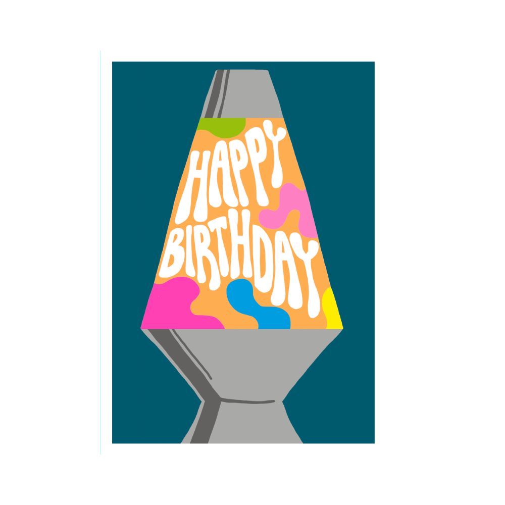 PaperSalad - Happy Birthday Blank Greeting Card - Lava Lamp