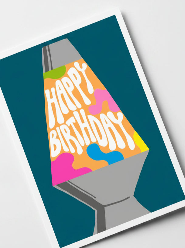 PaperSalad - Happy Birthday Blank Greeting Card - Lava Lamp