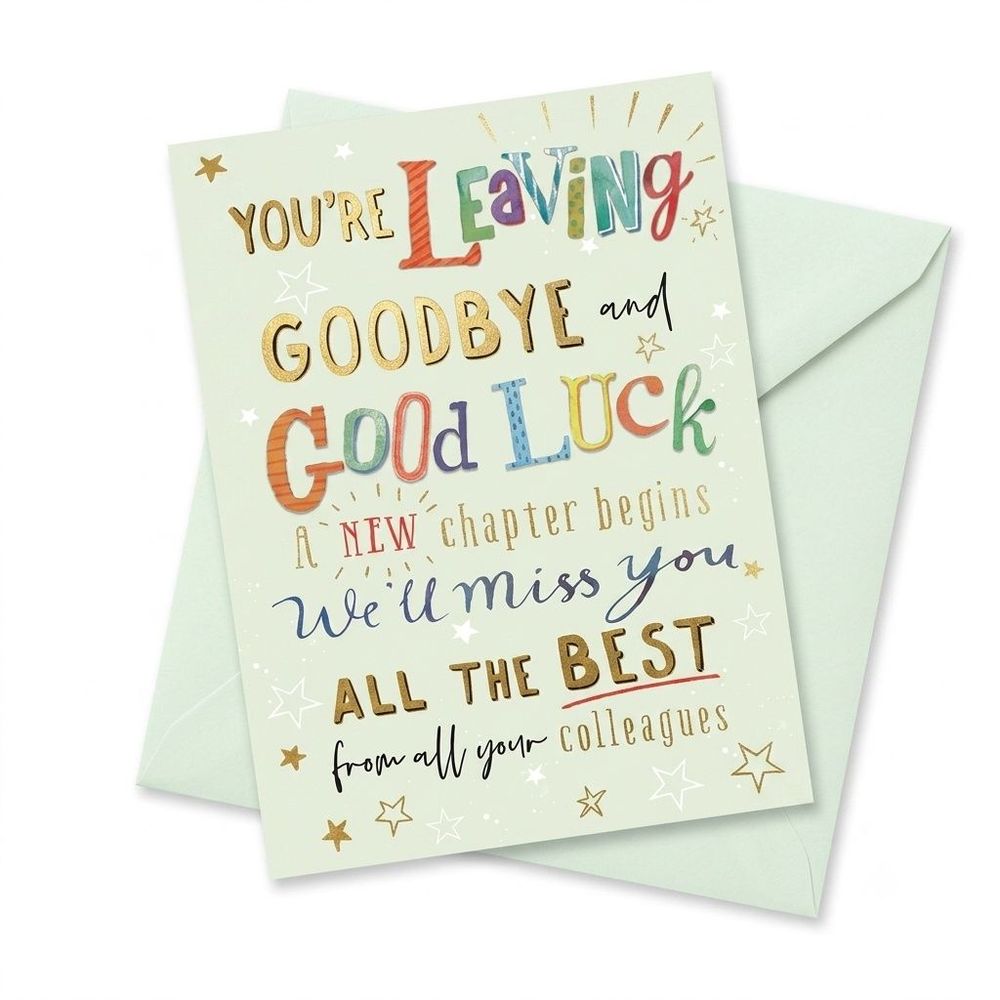 Ling Design - You Are Leaving Goodbye And Good Luck Greeting Card - Green