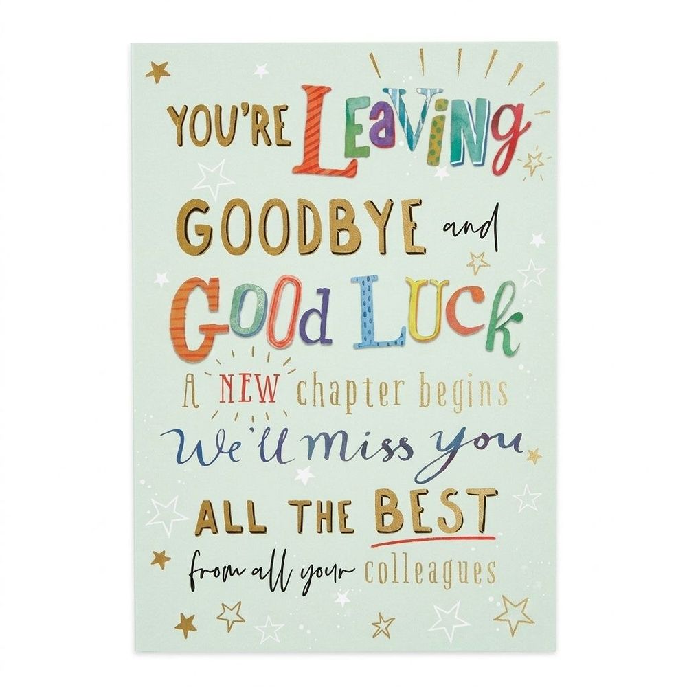Ling Design - You Are Leaving Goodbye And Good Luck Greeting Card - Green