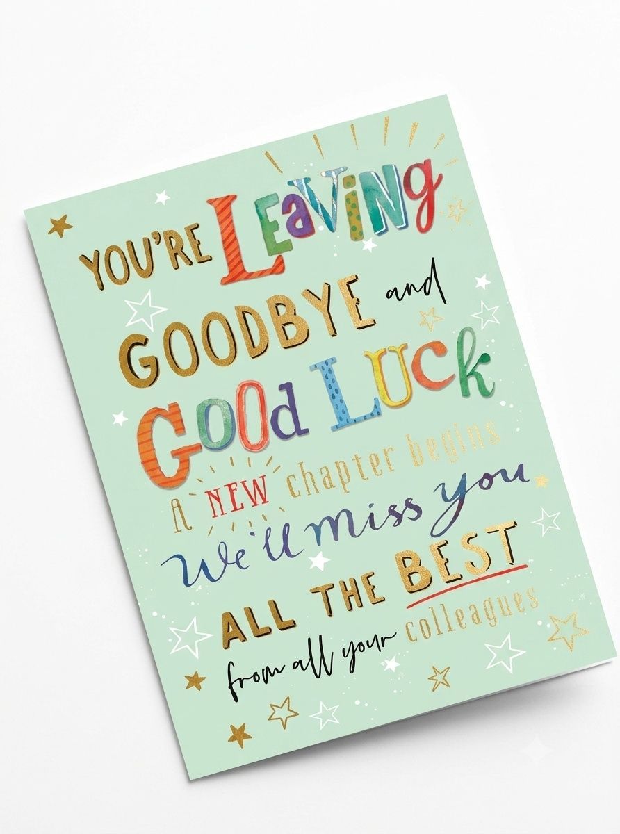 Ling Design - You Are Leaving Goodbye And Good Luck Greeting Card - Green
