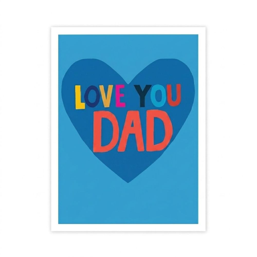 PaperSalad - Love You Dad Father's Day Blank Greeting Card - Blue