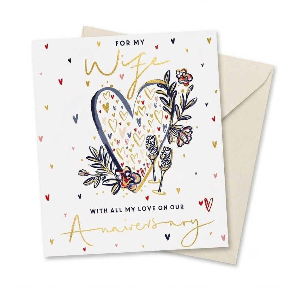 Ling Design - For My Wife Anniversary Greeting Card - White