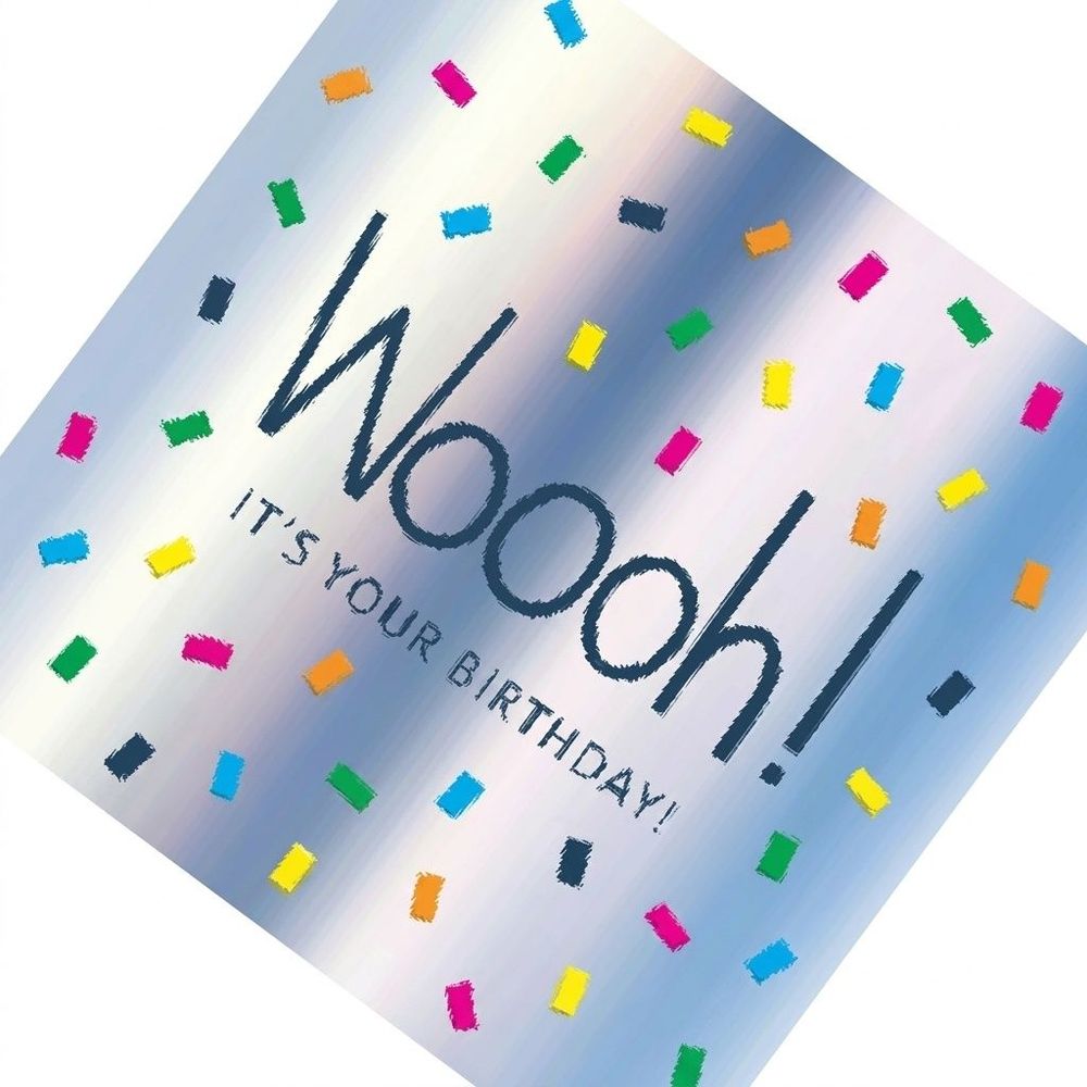 Second Nature - Woooh It's Your Birthday Confetti Greeting Card - Blue