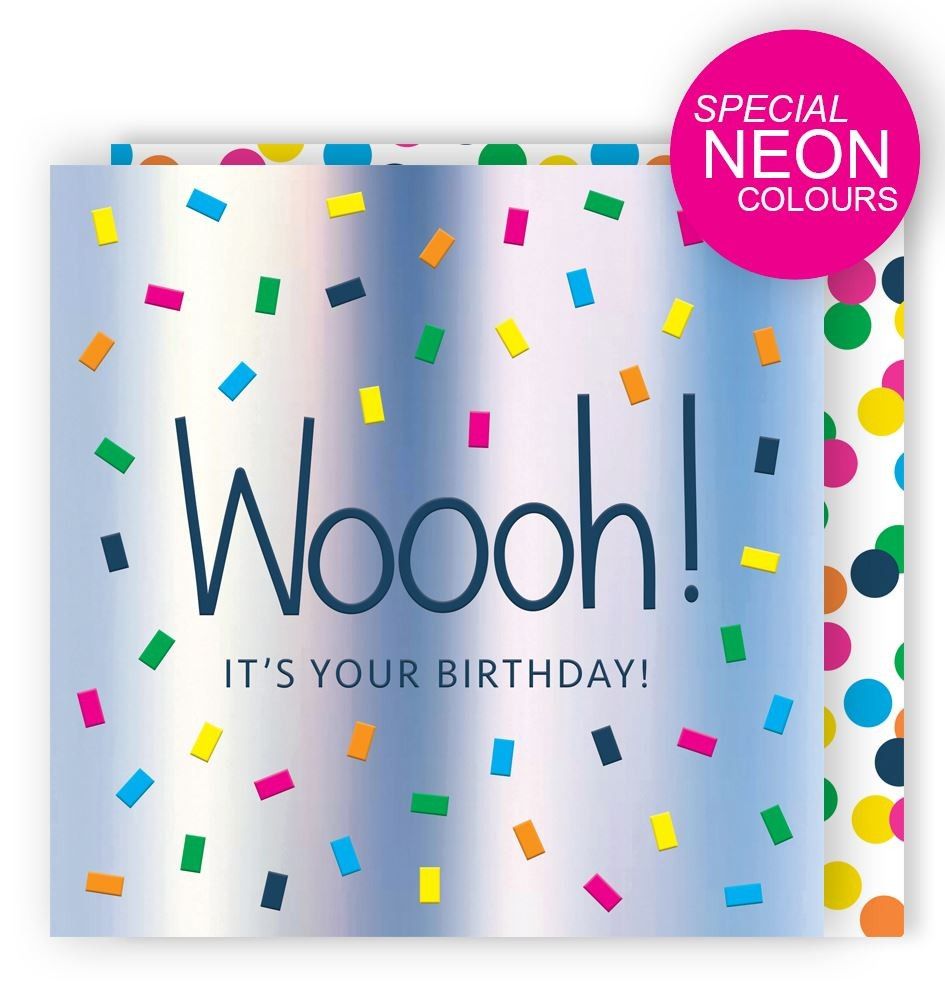 Second Nature - Woooh It's Your Birthday Confetti Greeting Card - Blue