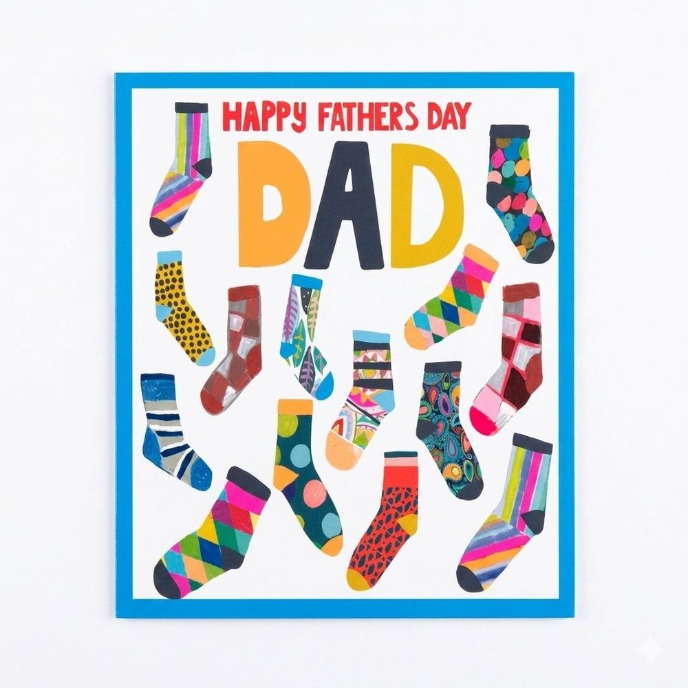 PaperSalad - Father's Day Socks Blank Greeting Card - Multicolor