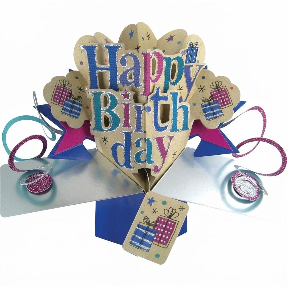 Second Nature - 3D Pop-Up Happy Birthday Greeting Card - Multicolor