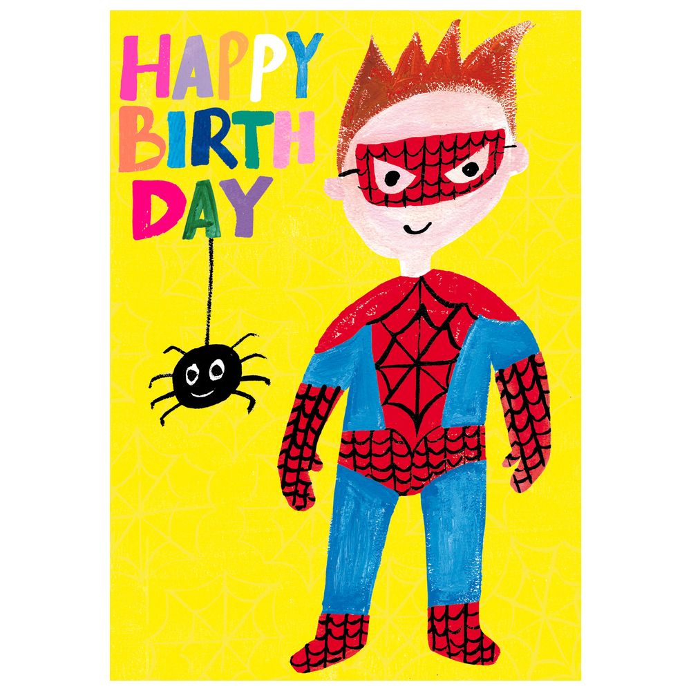 PaperSalad - Happy Birthday Blank Greeting Card - Spider-Man