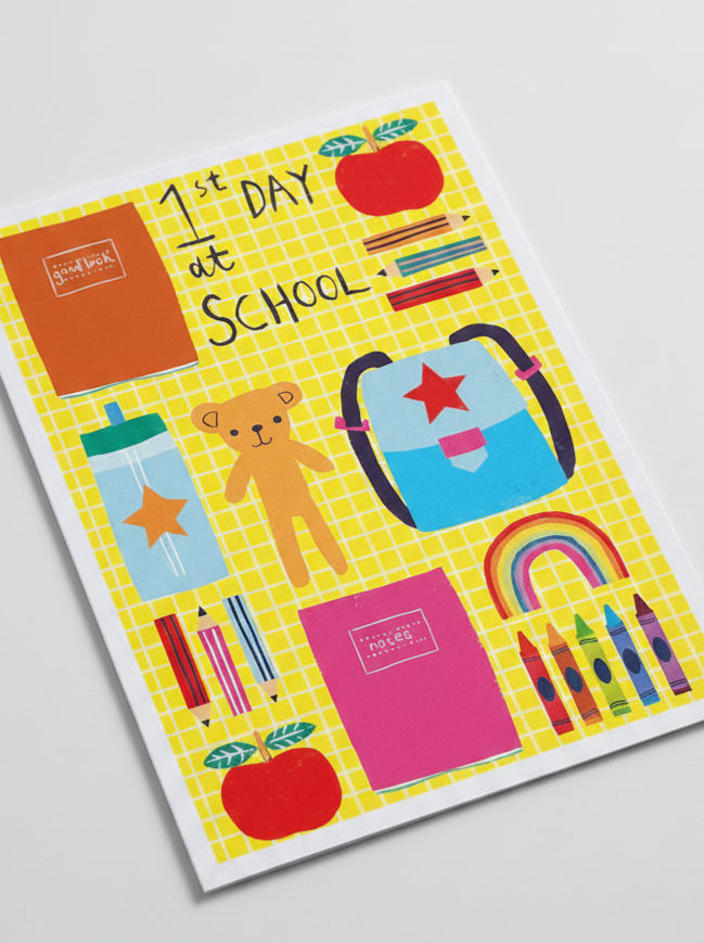 PaperSalad - Blank Academics Greeting Card - 1st Day At School