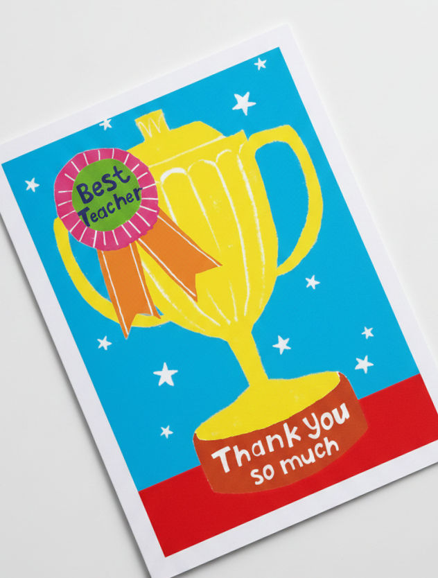 PaperSalad - Blank Academics Greeting Card - Best Teacher Trophy