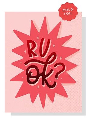 Heyyy - R U OK Blank Greeting Card