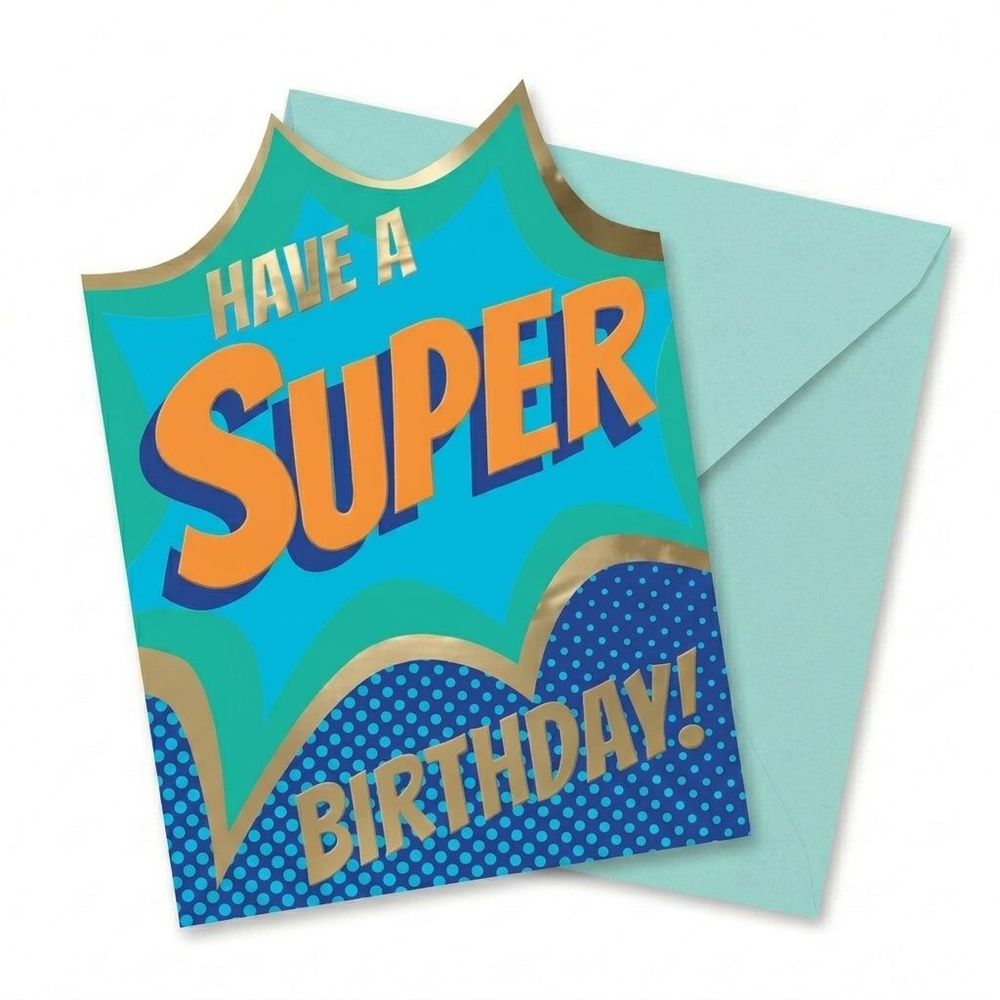 Second Nature - Have A Super Birthday Greeting Card - Multicolor