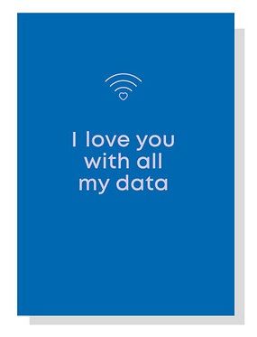 Heyyy - I Love You With All My Data Blank Greeting Card